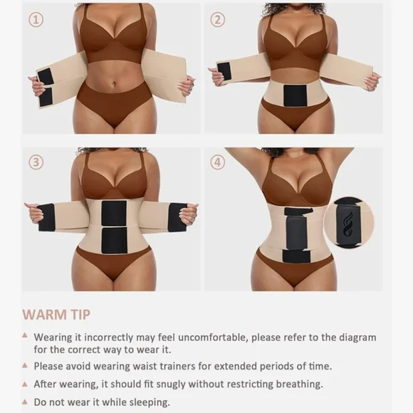 Women's Beige and Black Waist Trainer Shapewear - Picture 2 of 5